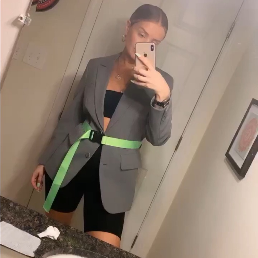 Zara Blazer With Neon Belt